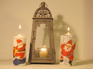 DIY adorno navideño velas decoupage servilletas navidad decoracion